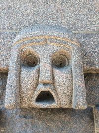 Close-up of carving on stone wall