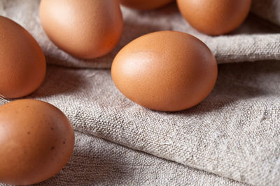 Close-up of eggs on table
