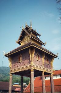 Low angle view of traditional building against sky