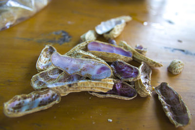 Close-up of food on table