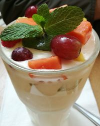 Close-up of ice cream in plate