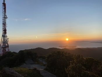 Scenic view of landscape against sky during sunset