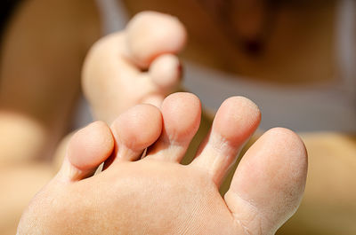 Close-up of human feet