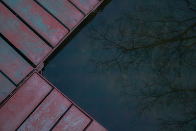 High angle view of bare tree