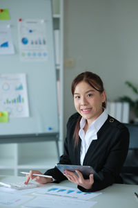 Businesswoman working at office
