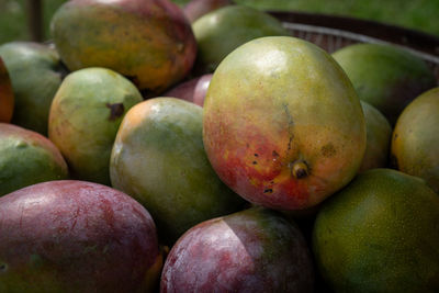 Full frame shot of apples for sale at market stall