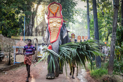 View of statue against trees