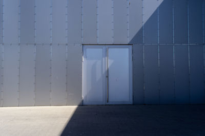 Closed door of building