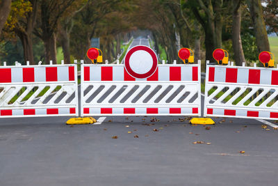 Barricades on street