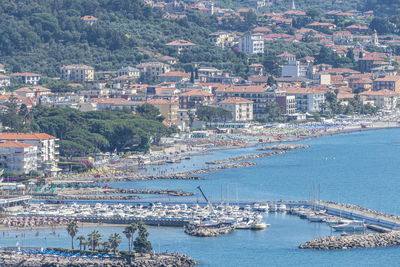 Aerial view of the harbor of  diano marina