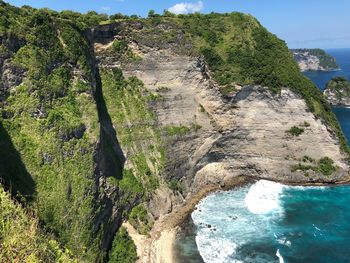 Scenic view of rock formation amidst trees