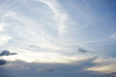 Low angle view of clouds in sky