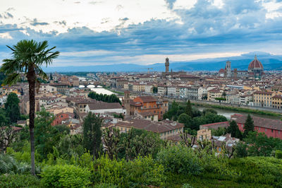 View of town against sky