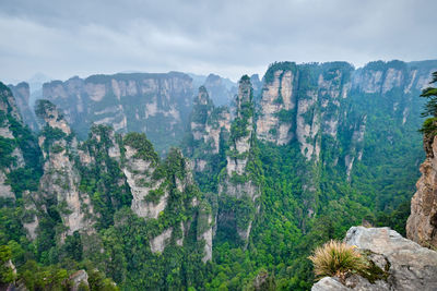 Panoramic view of mountains against sky