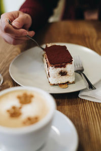 Close-up of coffee cup on table