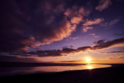 Scenic view of sunset over sea