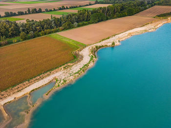 High angle view of beach