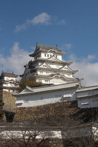 Low angle view of traditional building against sky