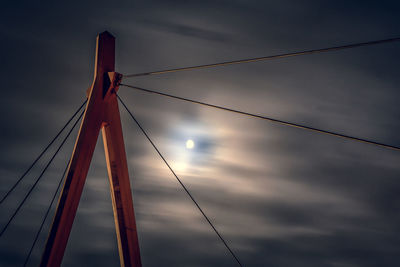 Low angle view of sailboat against sky at sunset