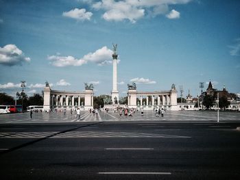 View of statue on street
