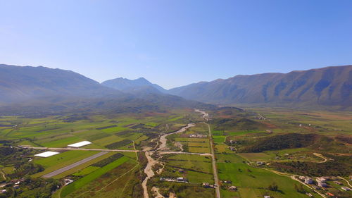 Scenic view of landscape against clear sky