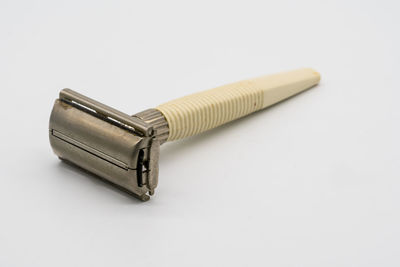 High angle view of pen against white background