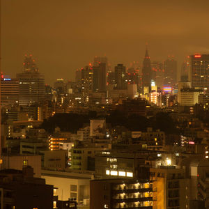 View of illuminated cityscape at night