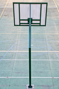 High angle view of basketball hoop on street