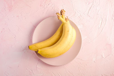 High angle view of yellow fruit on table