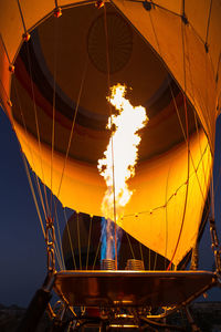 Low angle view of hot air balloon against sky