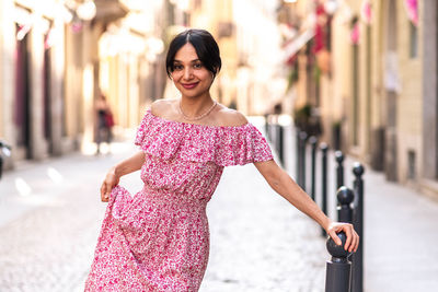Young woman standing in city