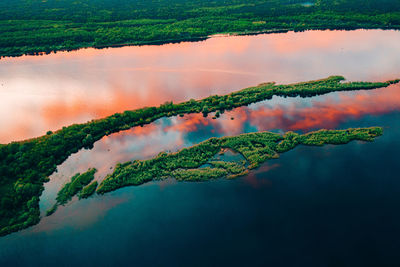 High angle view of lake