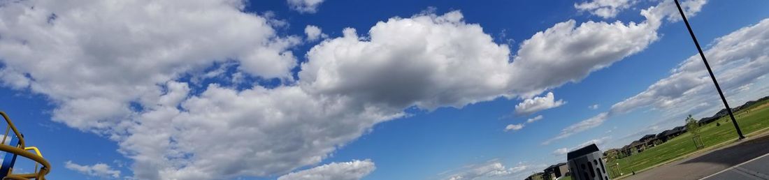 Low angle view of clouds in blue sky