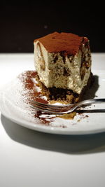 Close-up of dessert in plate on table