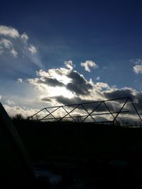 Low angle view of built structure against blue sky