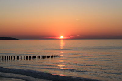 Scenic view of sea at sunset