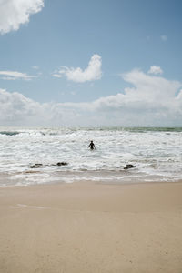 Scenic view of beach against sky