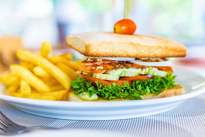 Close-up of food on table