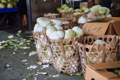 Close-up of vegetables for sale at market stall