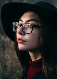 Close-up portrait of young woman