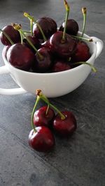 Close-up of cherries on tree