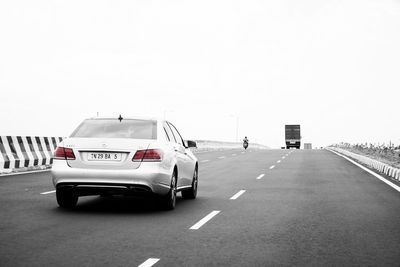 Road against clear sky