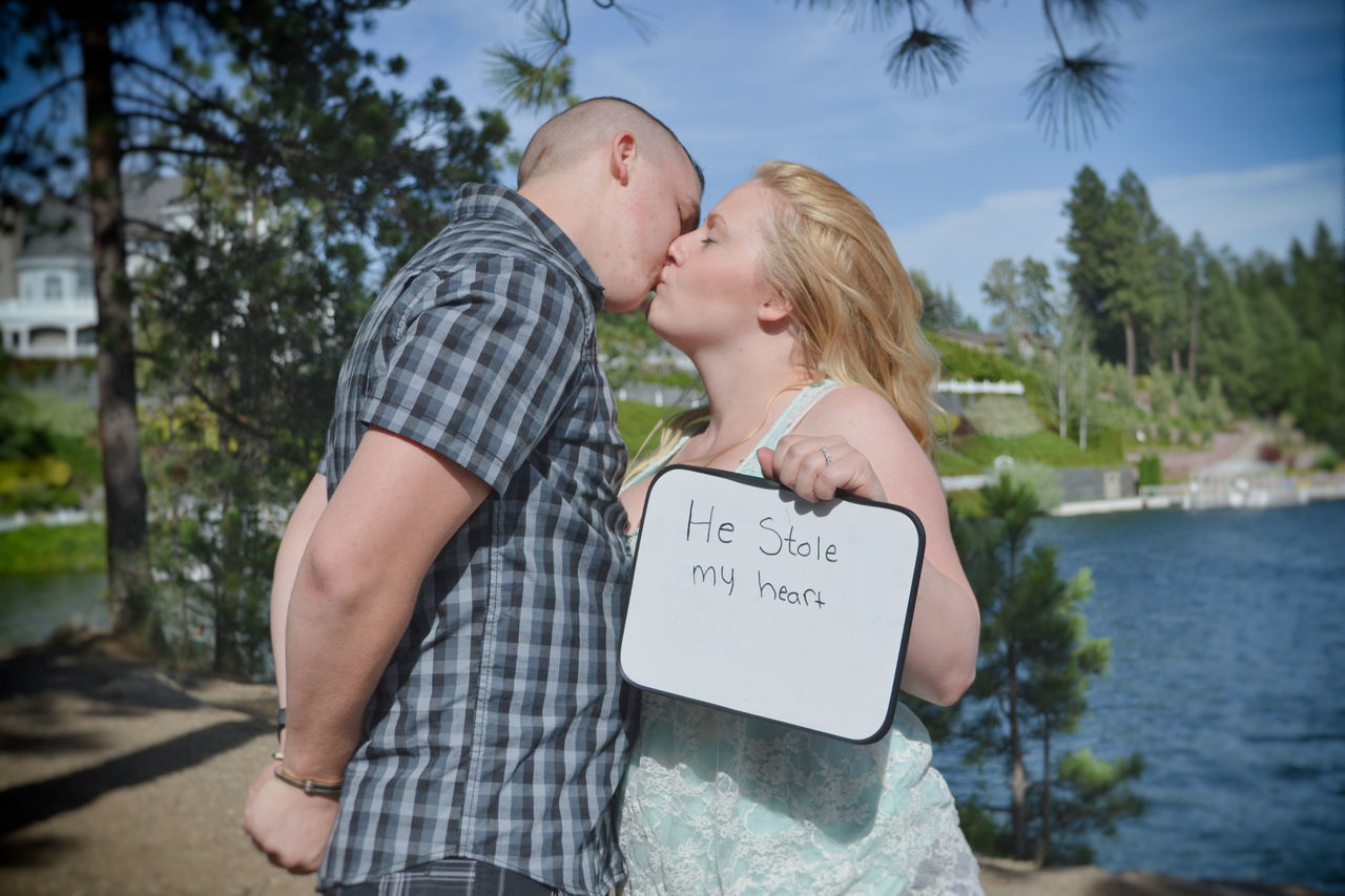 two people, togetherness, love, emotion, positive emotion, young women, bonding, real people, couple - relationship, women, water, adult, tree, young adult, heterosexual couple, day, standing, men