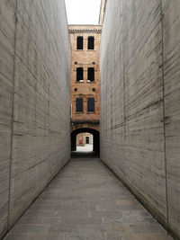 Empty alley amidst buildings in city