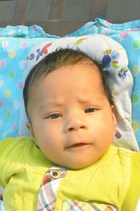 Close-up portrait of cute baby girl