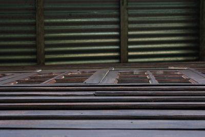 High angle view of closed shutter