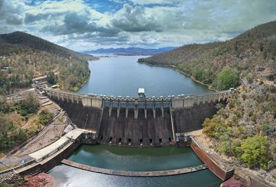 High angle view of dam