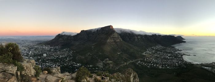 Rock formations at seaside from lions head