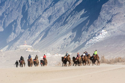 Group of people on desert