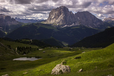 Scenic view of mountains against sky in dolomites 